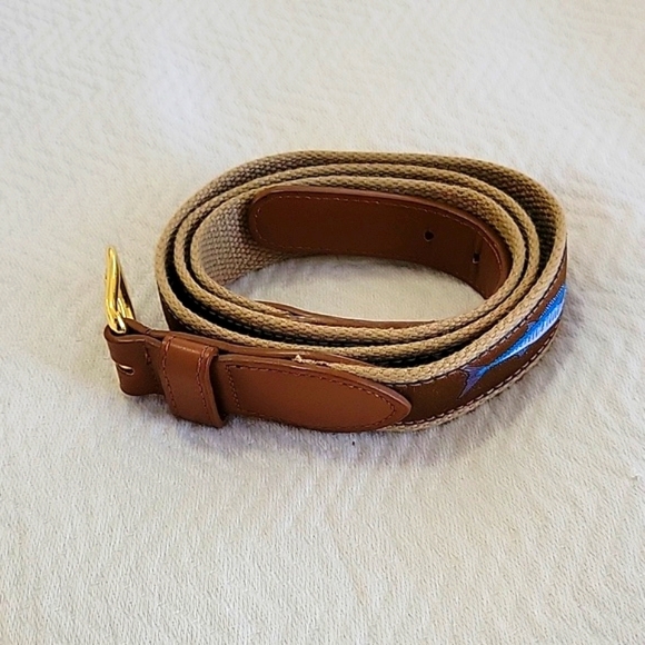 Bison Designs Fish Leather Web Belt - Picture 2 of 5